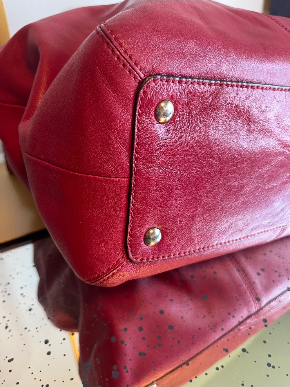 EUC Vintage Coach SoHo Red Leather Shoulder Bag - Picture 8 of 12